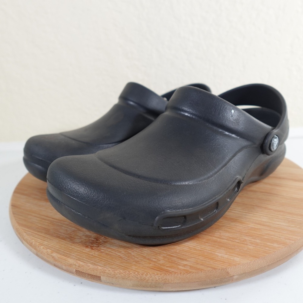 Crocs Bistro Mens 8 Womens 10 Clogs Slip Resistant Shoes Nurse Chew Work Black - Picture 5 of 11